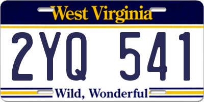 WV license plate 2YQ541