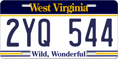 WV license plate 2YQ544