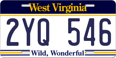 WV license plate 2YQ546