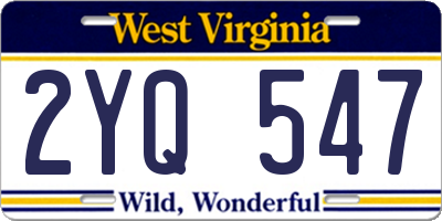 WV license plate 2YQ547