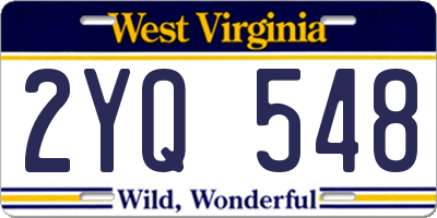 WV license plate 2YQ548