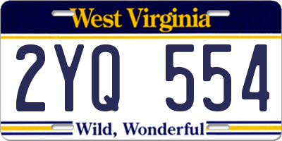 WV license plate 2YQ554