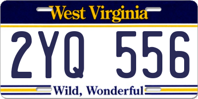 WV license plate 2YQ556