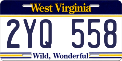 WV license plate 2YQ558
