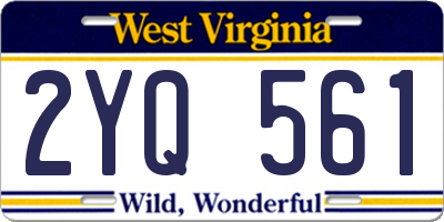 WV license plate 2YQ561