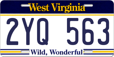 WV license plate 2YQ563
