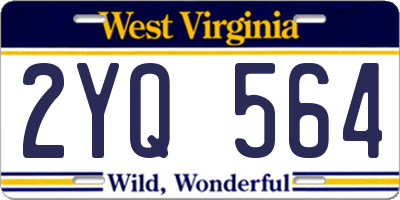 WV license plate 2YQ564