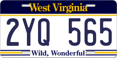 WV license plate 2YQ565