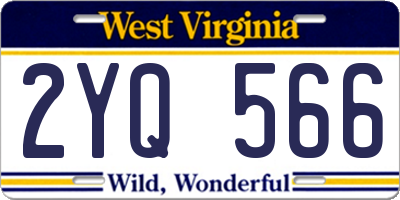WV license plate 2YQ566