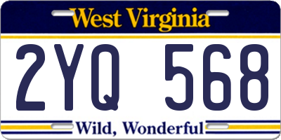 WV license plate 2YQ568