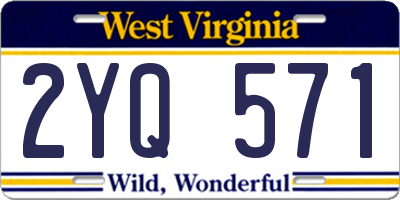 WV license plate 2YQ571