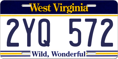 WV license plate 2YQ572