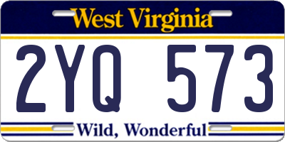 WV license plate 2YQ573
