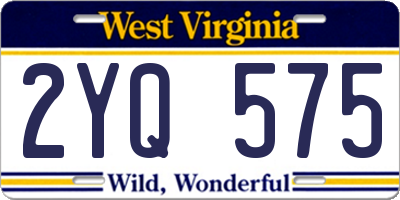 WV license plate 2YQ575