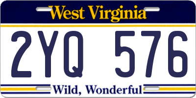 WV license plate 2YQ576
