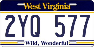 WV license plate 2YQ577