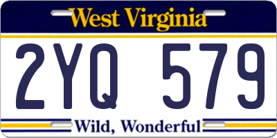 WV license plate 2YQ579