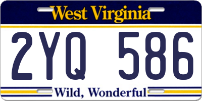 WV license plate 2YQ586