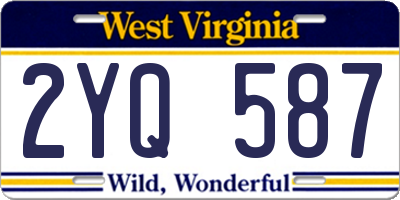 WV license plate 2YQ587