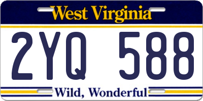 WV license plate 2YQ588