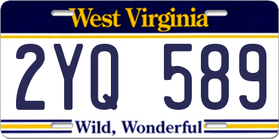 WV license plate 2YQ589