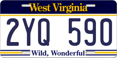 WV license plate 2YQ590