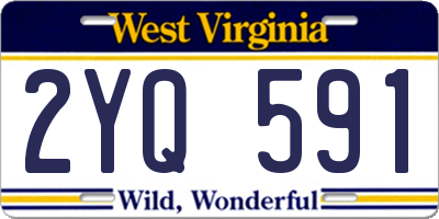 WV license plate 2YQ591