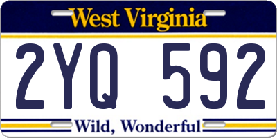 WV license plate 2YQ592
