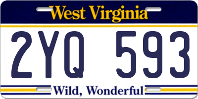 WV license plate 2YQ593