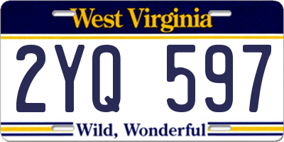 WV license plate 2YQ597