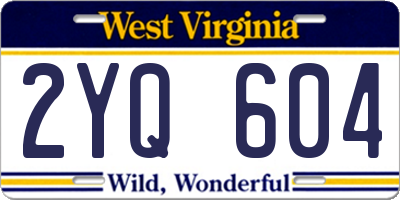 WV license plate 2YQ604