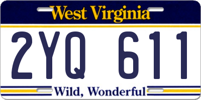 WV license plate 2YQ611
