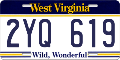 WV license plate 2YQ619