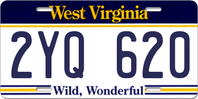 WV license plate 2YQ620