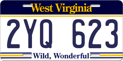 WV license plate 2YQ623
