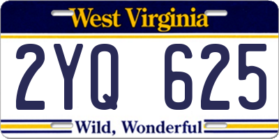 WV license plate 2YQ625