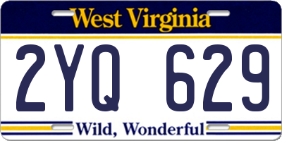 WV license plate 2YQ629