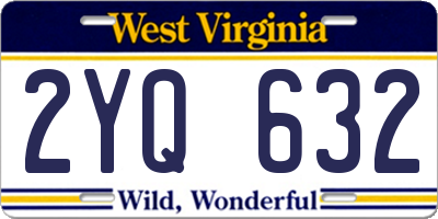 WV license plate 2YQ632