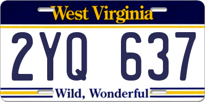 WV license plate 2YQ637