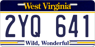 WV license plate 2YQ641