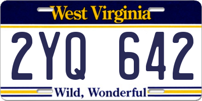 WV license plate 2YQ642