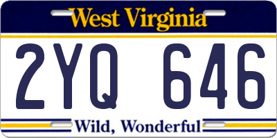 WV license plate 2YQ646