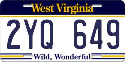 WV license plate 2YQ649