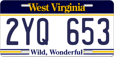 WV license plate 2YQ653