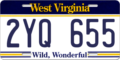 WV license plate 2YQ655