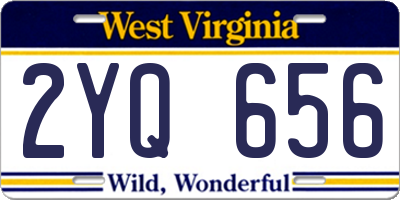 WV license plate 2YQ656