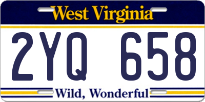 WV license plate 2YQ658