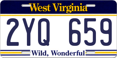 WV license plate 2YQ659