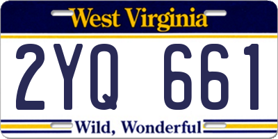 WV license plate 2YQ661