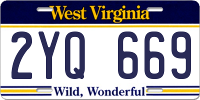 WV license plate 2YQ669